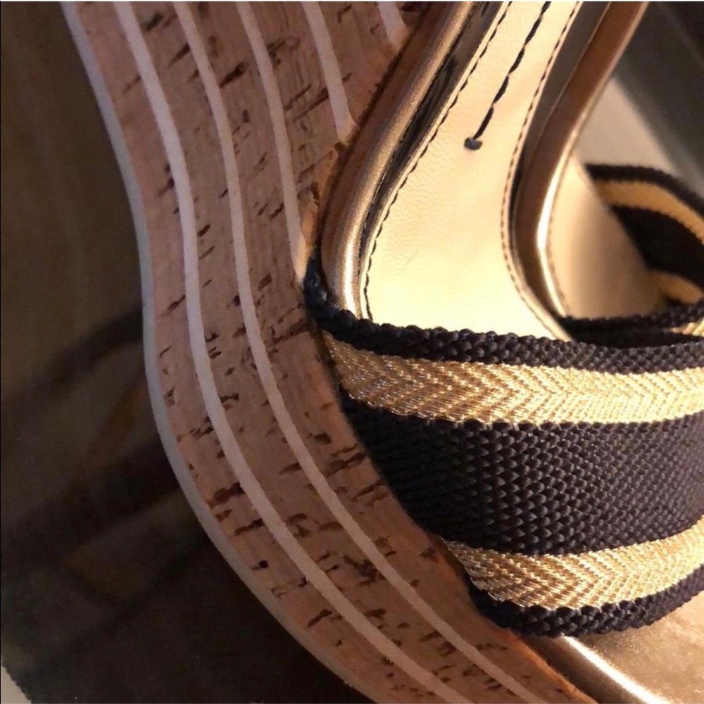 Navy blue & Gold Gucci cork wedges size 36 - Picture 7 of 8